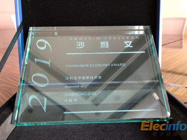 沙利文授予小紅書“2019沙利文中國新經濟獎”
